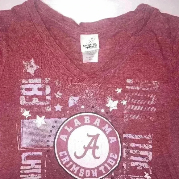 University of Alabama Fitted Tee V Neck with bling Size Small - Picture 6 of 6